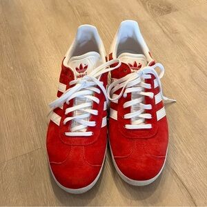 adidas Red Suede Men's Classic Sneakers with White Stripes